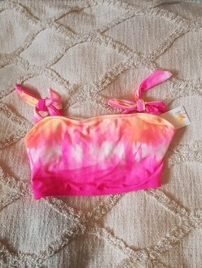 Free In A Bundle George Pink and Orange Tie-Dye Swim Top